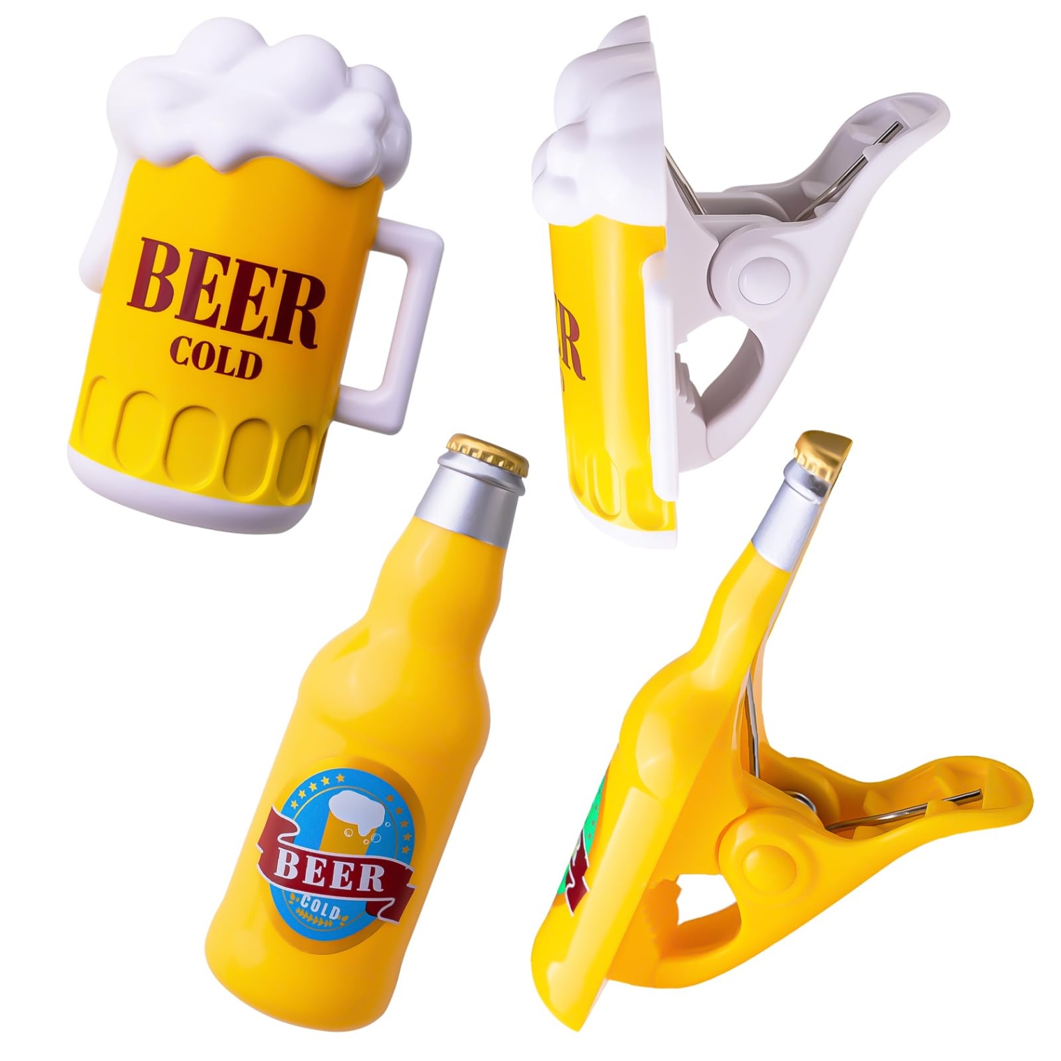 accessories for beer Bulan 2 Beer Beach Towel Clips Set of , Beer Bottles Towel Clips for Beach Chairs,  Funny Windproof Clothespins for Patio and Pool Accessories - Your Cruise