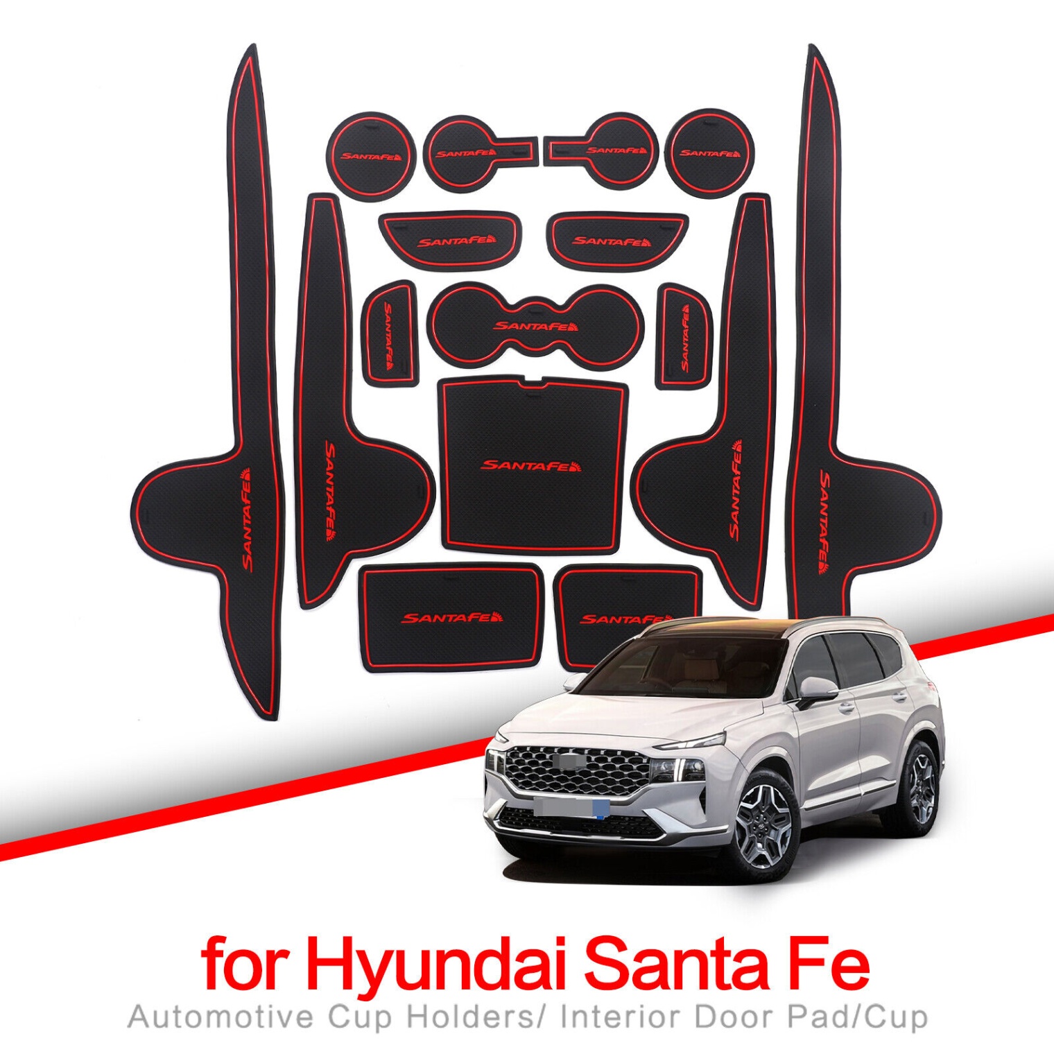 accessories hyundai santa fe Bulan 3 Gate Slot Cup Mat for Hyundai Santa Fe   TM Anti-Slip Pad  Accessories