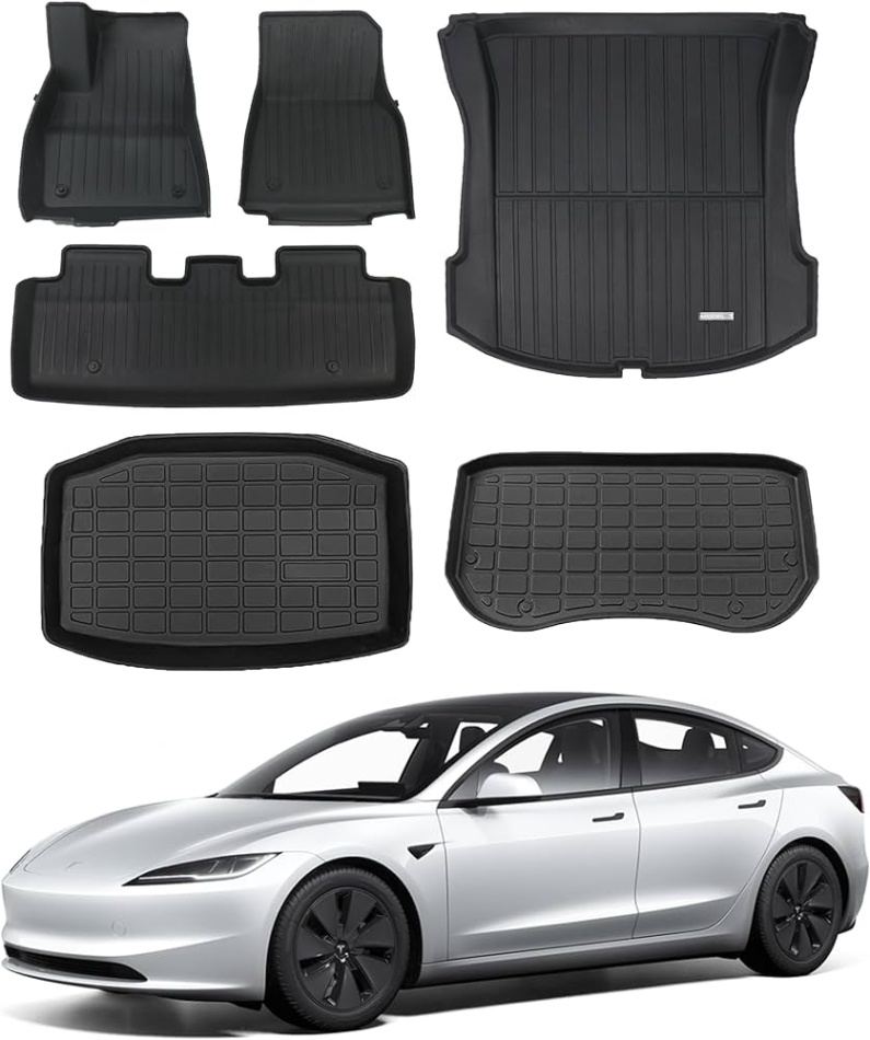 model 3 accessories Niche Utama Home TPE Material Tesla Model  Floor Mats Set Full Cover All Weather Rear Trunk  Liners Custom Fit Heavy Duty Rubber Odorless Model  Accessories  202